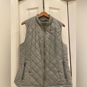 Gray Quilted Style,Full Zipper with Side Zipper Pockets ,Winter Lightweight Vest